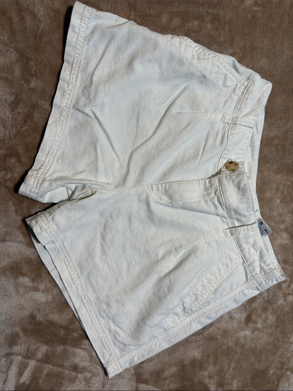 Liverpool LA- Women's White Denim Jean Shorts with Classic Button Fly